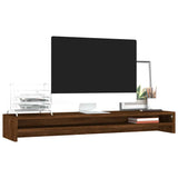 Monitor Stand Brown Oak 100x24x13 cm Engineered Wood - Side View
