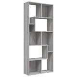 Book Cabinet Grey Sonoma 67x24x161 cm Engineered Wood - Front View