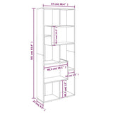 Book Cabinet Grey Sonoma 67x24x161 cm Engineered Wood