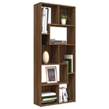 Book Cabinet Brown Oak 67x24x161 cm Engineered Wood - Low Angle