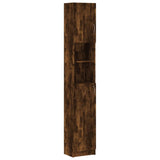 Bathroom Cabinet Smoked Oak 32x25.5x190 cm Engineered Wood - Front View