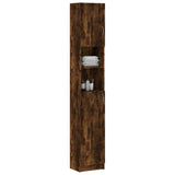 Bathroom Cabinet Smoked Oak 32x25.5x190 cm Engineered Wood