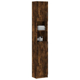 Bathroom Cabinet Smoked Oak 32x25.5x190 cm Engineered Wood - Side View
