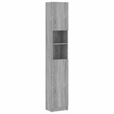 Bathroom Cabinet Grey Sonoma 32x25.5x190 cm Engineered Wood - Front View
