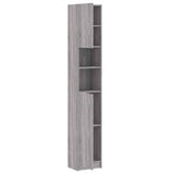 Bathroom Cabinet Grey Sonoma 32x25.5x190 cm Engineered Wood - Rear View