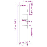 Bathroom Cabinet Grey Sonoma 32x25.5x190 cm Engineered Wood - Extra Image