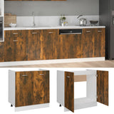 Sink Bottom Cabinet Lyon Smoked Oak 80x46x81.5 cm Engineered Wood - Side View
