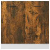 Sink Bottom Cabinet Lyon Smoked Oak 80x46x81.5 cm Engineered Wood