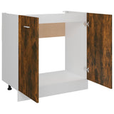 Sink Bottom Cabinet Lyon Smoked Oak 80x46x81.5 cm Engineered Wood - Close-Up Angle