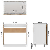 Sink Bottom Cabinet Lyon Smoked Oak 80x46x81.5 cm Engineered Wood - Extra Image