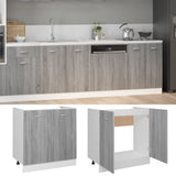 Sink Bottom Cabinet Lyon Grey Sonoma 80x46x81.5 cm Engineered Wood - Side View