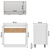 Sink Bottom Cabinet Lyon Grey Sonoma 80x46x81.5 cm Engineered Wood