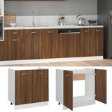 Sink Bottom Cabinet Lyon Brown Oak 80x46x81.5 cm Engineered Wood - Side View