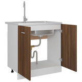 Sink Bottom Cabinet Lyon Brown Oak 80x46x81.5 cm Engineered Wood - Top-Down View