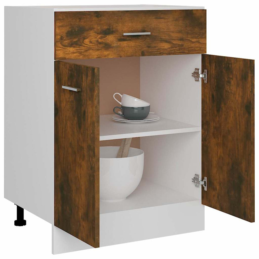 Drawer Bottom Cabinet "Lyon" Smoked Oak 60x46x81.5 cm