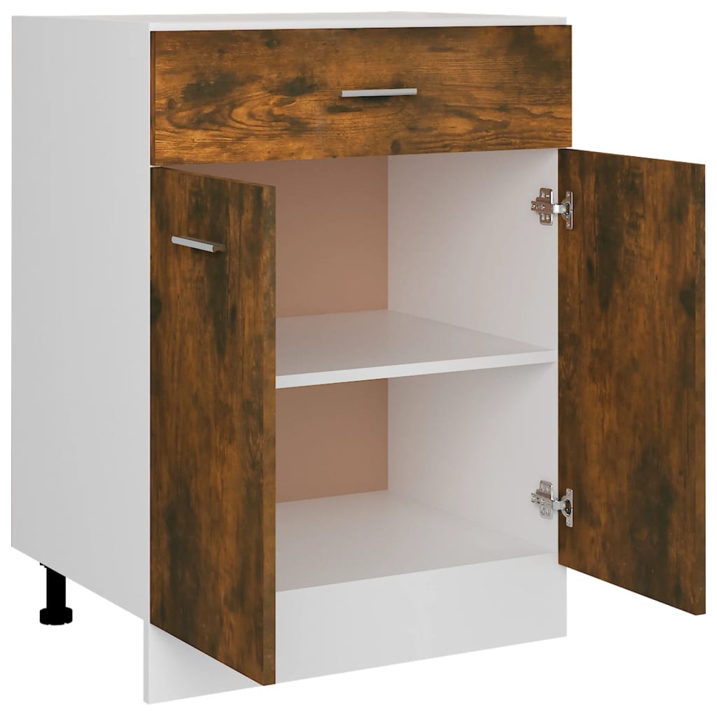 Drawer Bottom Cabinet Lyon Smoked Oak 60x46x81.5 cm Engineered Wood