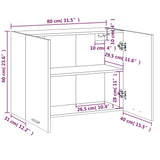 Hanging Cabinet Lyon Grey Sonoma 80x31x60 cm Engineered Wood