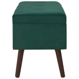 Bench with Storage Compartment Green 80 cm Velvet - Side View