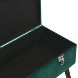 Bench with Storage Compartment Green 80 cm Velvet - 45-Degree Angle