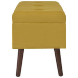 Bench with Storage Compartment Mustard Yellow 80 cm Velvet - Side View