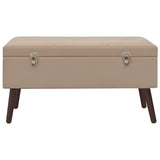 Bench with Storage Compartment Beige 80 cm Velvet - Front View