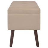 Bench with Storage Compartment Beige 80 cm Velvet - Side View