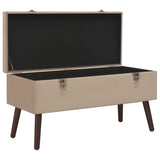 Bench with Storage Compartment Beige 80 cm Velvet - Top-Down View