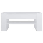 Coffee Table White 102x55x45 cm Engineered Wood