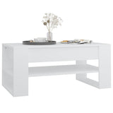 Coffee Table White 102x55x45 cm Engineered Wood - Rear View