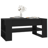 Coffee Table Black 102x55x45 cm Engineered Wood - Rear View
