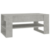 Coffee Table Concrete Grey 102x55x45 cm Engineered Wood - Front View