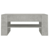 Coffee Table Concrete Grey 102x55x45 cm Engineered Wood - Side View