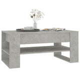 Coffee Table Concrete Grey 102x55x45 cm Engineered Wood - Rear View