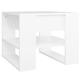 Coffee Table White 55.5x55x45 cm Engineered Wood - Front View