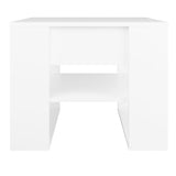 Coffee Table White 55.5x55x45 cm Engineered Wood - Side View