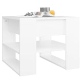 Coffee Table White 55.5x55x45 cm Engineered Wood - Rear View