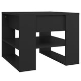 Coffee Table Black 55.5x55x45 cm Engineered Wood - Front View