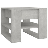 Coffee Table Concrete Grey 55.5x55x45 cm Engineered Wood - Front View