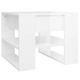 Coffee Table High Gloss White 55.5x55x45 cm Engineered Wood - Front View