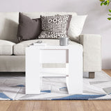 Coffee Table High Gloss White 55.5x55x45 cm Engineered Wood - 45-Degree Angle
