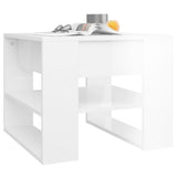 Coffee Table High Gloss White 55.5x55x45 cm Engineered Wood - Rear View