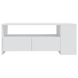 Coffee Table White 102x55x42 cm Engineered Wood - Side View