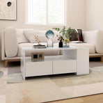 Coffee Table White 102x55x42 cm Engineered Wood