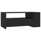 Coffee Table Black 102x55x42 cm Engineered Wood - Front View