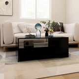 Coffee Table Black 102x55x42 cm Engineered Wood - 45-Degree Angle
