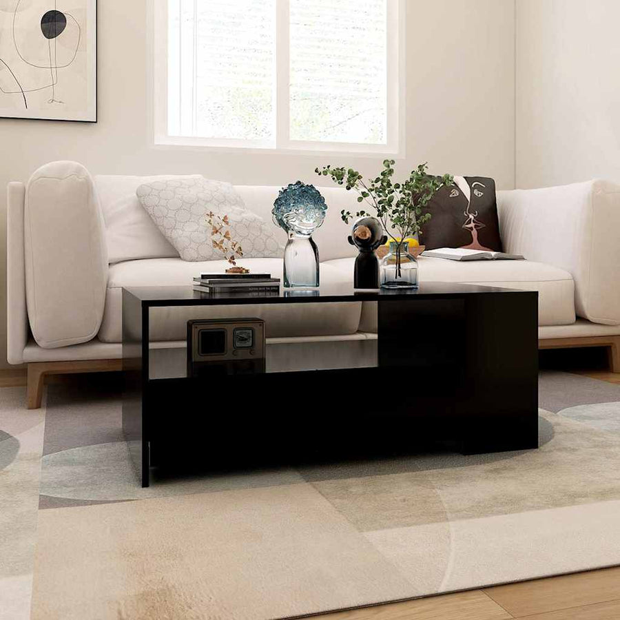 Coffee Table Black 102x55x42 cm Engineered Wood