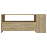 Coffee Table Sonoma Oak 102x55x42 cm Engineered Wood - Side View