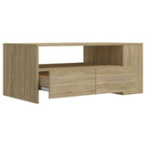 Coffee Table Sonoma Oak 102x55x42 cm Engineered Wood - Top-Down View