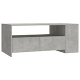 Coffee Table Concrete Grey 102x55x42 cm Engineered Wood - Front View