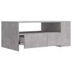 Coffee Table Concrete Grey 102x55x42 cm Engineered Wood